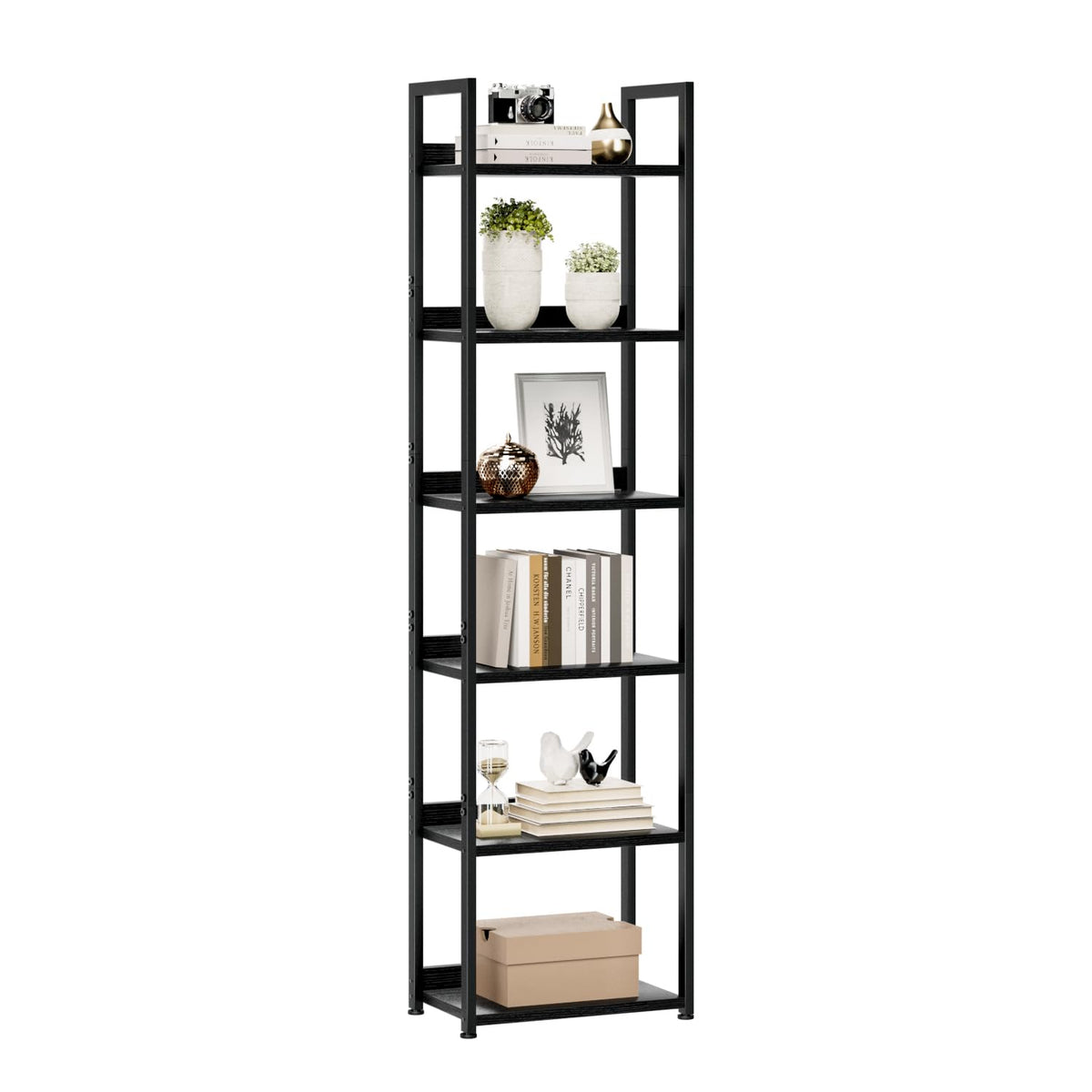 NUMENN Bookshelf, 5 Tier Freestanding Shelving Unit, Vintage