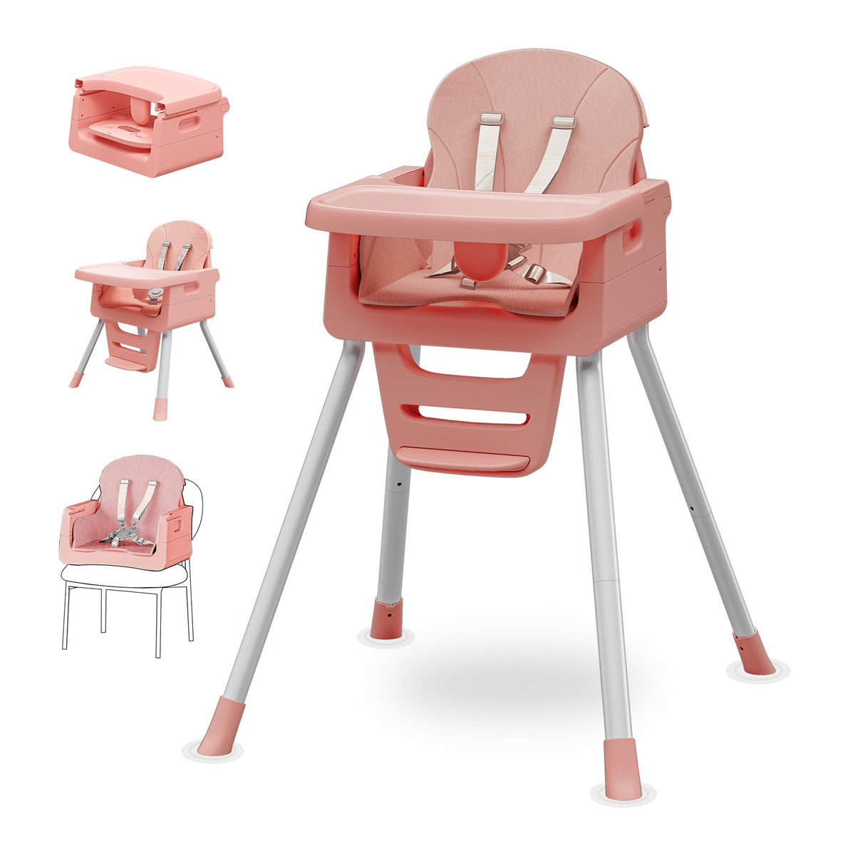 3-in-1 High Chair for Babies and Toddlers, Infant to Toddler Seating&Dining