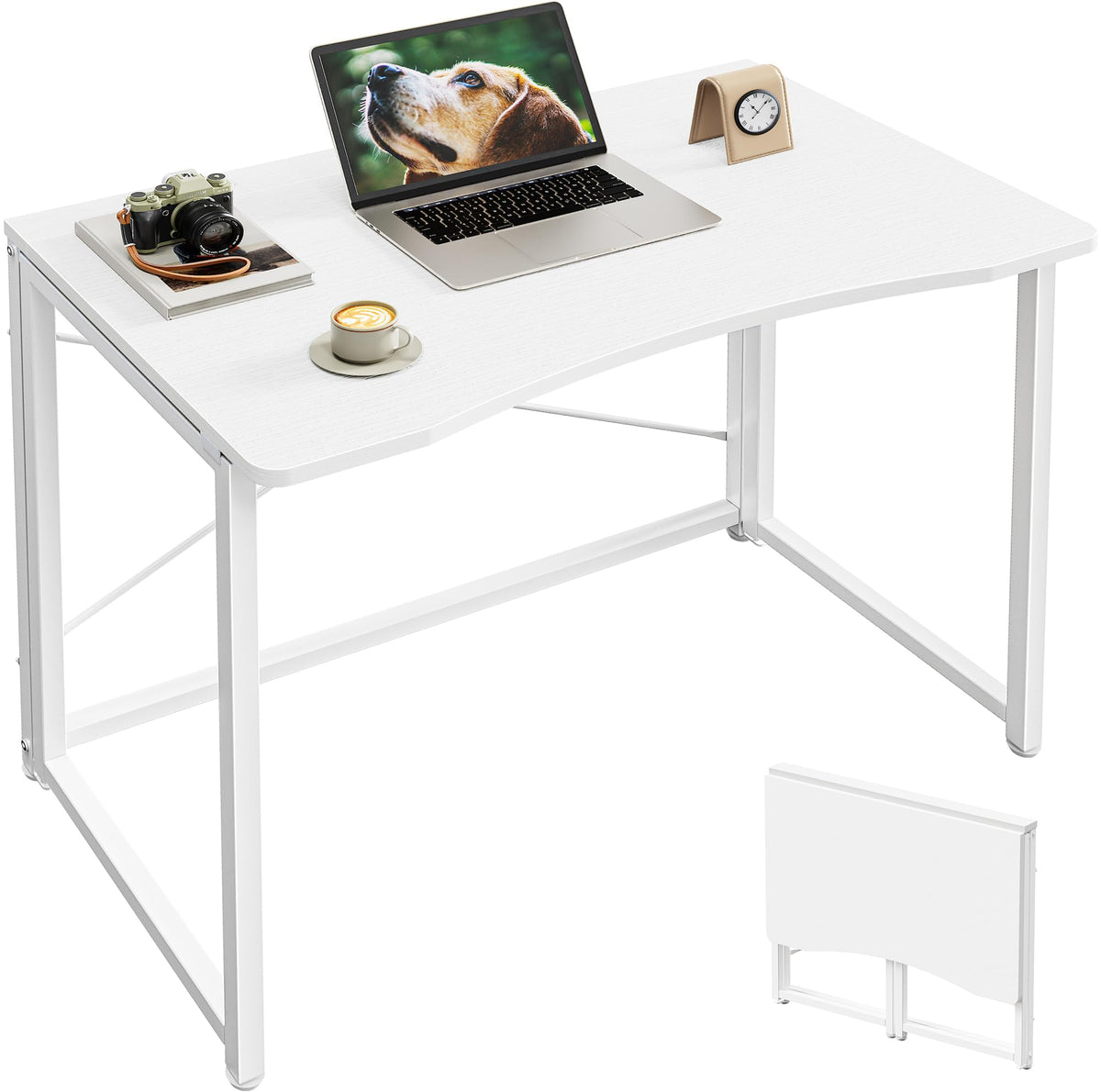 Huuger Folding Desk for Small Spaces, 31.5 Inch Foldable Computer Table