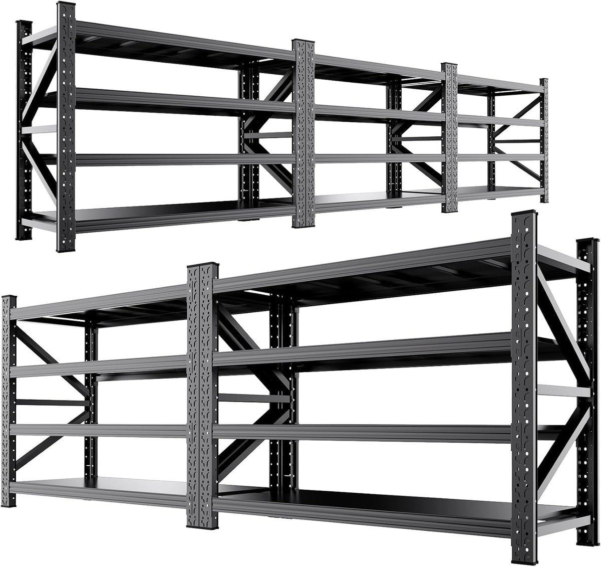 5000LBS Heavy Duty Storage Shelves, 4 Tier Garage Shelving Metal Shelving Unit,Adjustable Heavy Duty Shelving for Garage, Basement, Warehouse, Storage Room,