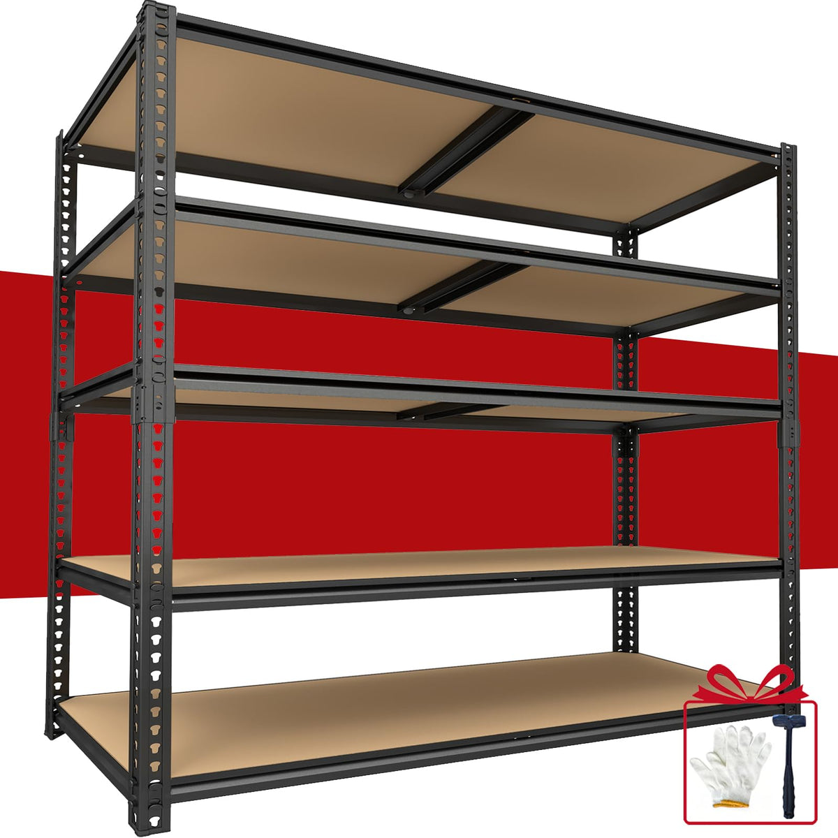 72" H Storage Shelves,Storage Shelves Heavy Duty,2400LBS Metal Shelving Units,Adjustable Garage Shelving Heavy Duty for Garage Storage,Warehouse,16"x35.5"x72