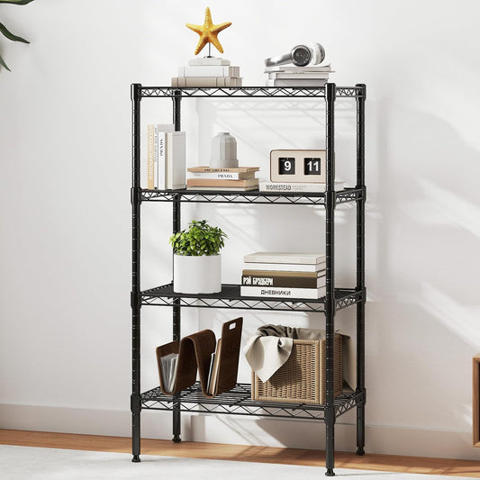 DUMOS 4-Tier Metal Storage Shelves, Shelving Unit, Storage Rack, 23.3" W