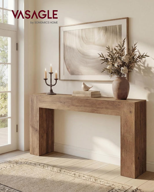 VASAGLE 63 Inches Entryway Table, Thick Tabletop Console Table, Farmhouse