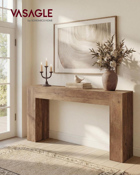 VASAGLE 63 Inches Entryway Table, Thick Tabletop Console Table, Farmhouse