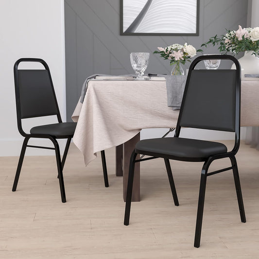 Flash Furniture Hercules Vinyl Banquet Chair, Black, 4-Pack