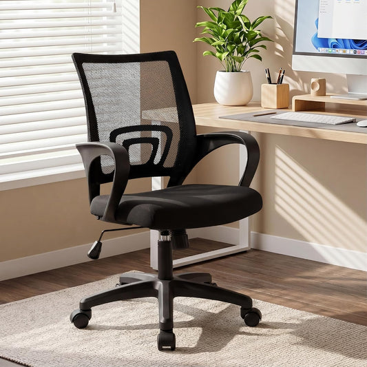 NEO CHAIR Office Computer Chair Ergonomic Mid-Back Mesh Desk Chair, Black