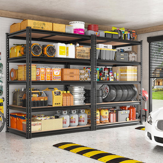 REIBII 2 Pack Garage Shelving, 2400LBS Each,Heavy Duty Storage Shelves