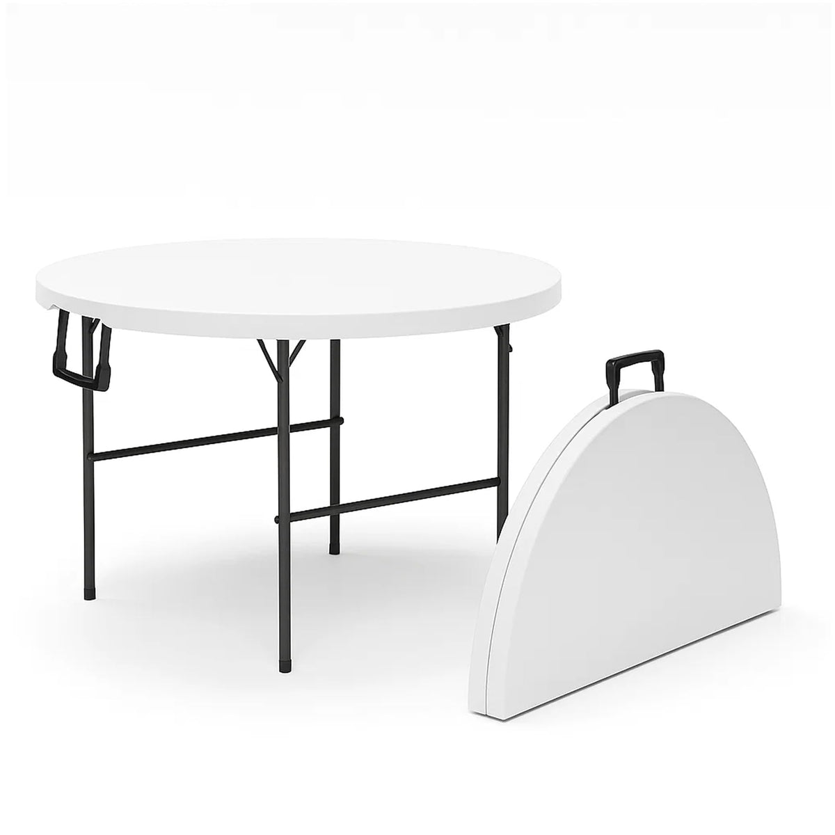 2 Pack of 6 Feet Foldable Table with Built in Handle & Steel Legs | 6FT Heavy Duty Folding Portable | Perfect for Party, Dining, Wedding, Events, Picnic Indoor, Outdoor Camping Folding - 6 Foot