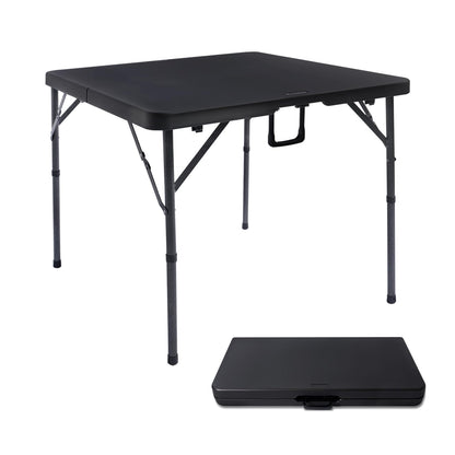 34" Square Folding Card Table,Fold-in-Half Utility Portable Table,White