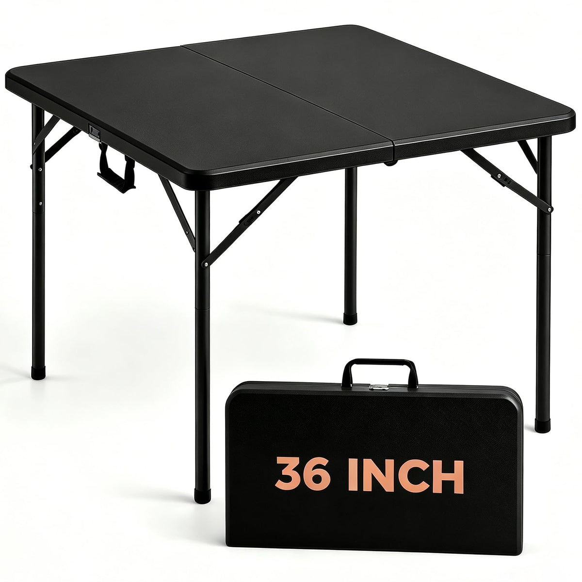 5 FT Folding Table, Heavy Duty Fold in Half Plastic Tables with Carry Handle, Portable Indoor Outdoor Utility Table for Party, Picnic, Camping, Banquet, Wedding, RV Travel