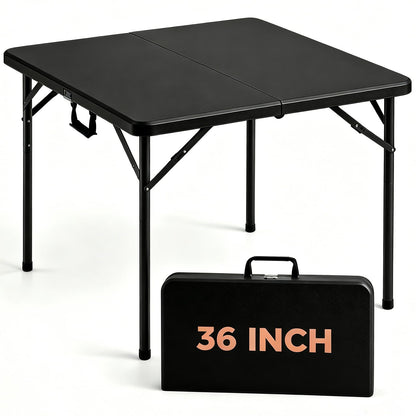 5 FT Folding Table, Heavy Duty Fold in Half Plastic Tables with Carry Handle, Portable Indoor Outdoor Utility Table for Party, Picnic, Camping, Banquet, Wedding, RV Travel