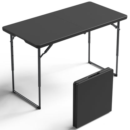 6FT Folding Table 4 Pack,Heavy Duty Plastic Foldable Tables with Carry Handles,Fold-in-Half Portable Utility Tables with Steel Legs for Party,Wedding,Banquet, Camping,Picnic,Event,Indoor Outdoor,White