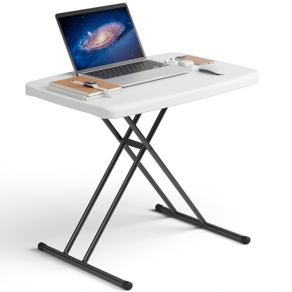 6FT Folding Table 4 Pack, Heavy Duty Plastic Table with Handel, 400lbs Portable Table, Reinforced Steel Legs, Fold-in-Half Table Ideal for Parties, Picnics, Weddings, Camping White