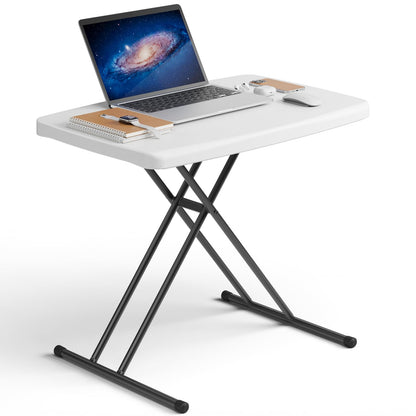 6FT Folding Table 4 Pack, Heavy Duty Plastic Table with Handel, 400lbs Portable Table, Reinforced Steel Legs, Fold-in-Half Table Ideal for Parties, Picnics, Weddings, Camping White