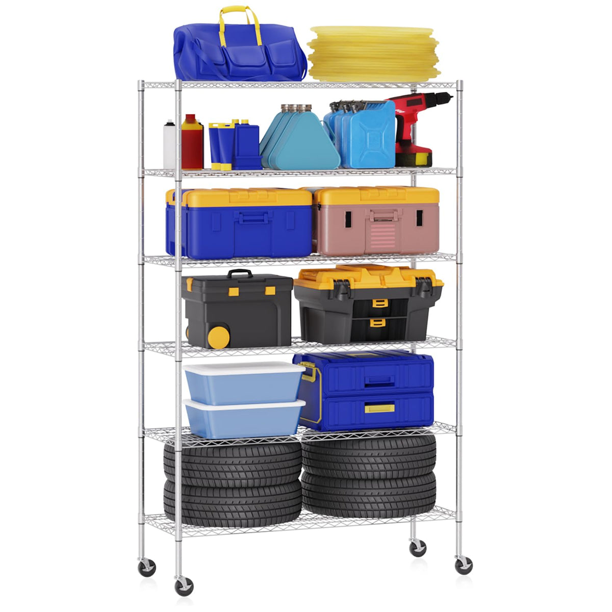BestOffice | 4-Tier Wire Shelf | 36" x 14" x 54" | Black
