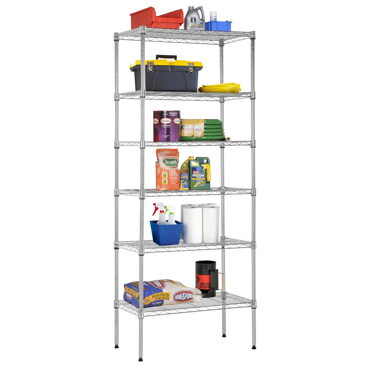 BestOffice | 4-Tier Wire Shelf | 36" x 14" x 54" | Black