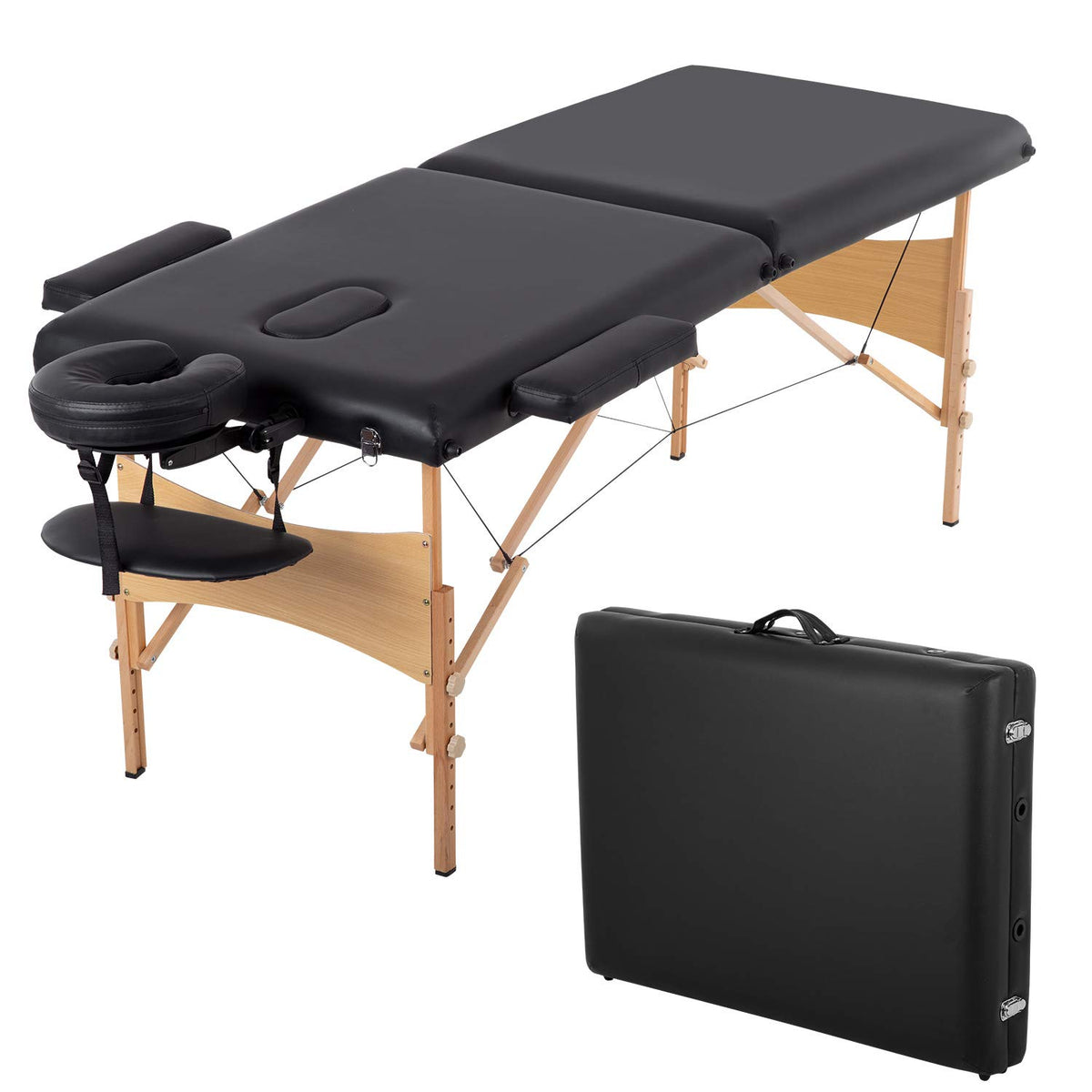 BestMassage Massage Bed Portable Folding Massage Table 24" Wide,Black