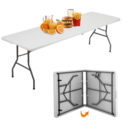 BestOffice | 6FT Folding Table | White | Portable Plastic Table