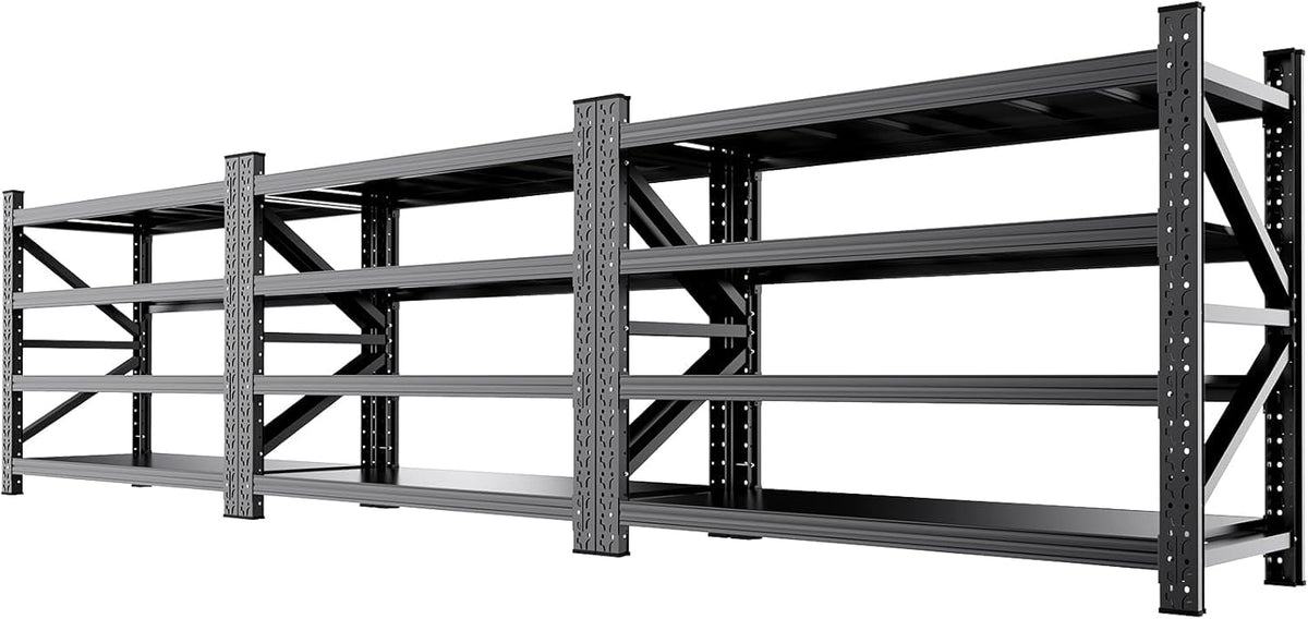5000LBS Heavy Duty Storage Shelves, 4 Tier Garage Shelving Metal Shelving Unit,Adjustable Heavy Duty Shelving for Garage, Basement, Warehouse, Storage Room,