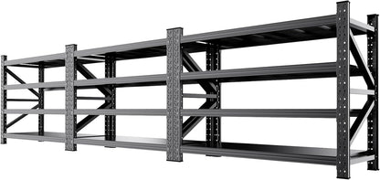5000LBS Heavy Duty Storage Shelves, 4 Tier Garage Shelving Metal Shelving Unit,Adjustable Heavy Duty Shelving for Garage, Basement, Warehouse, Storage Room,
