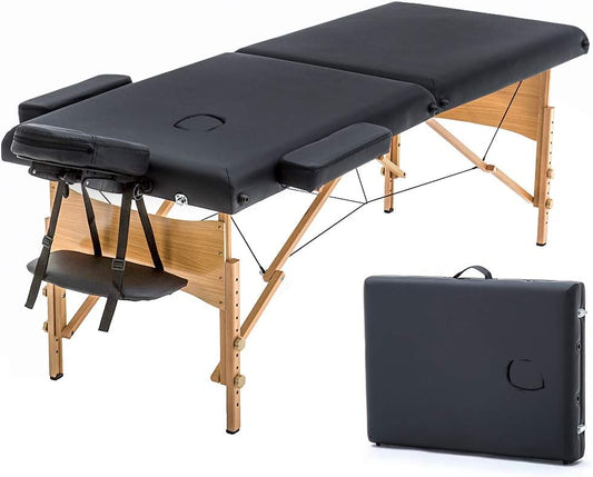 BestMassage Massage Bed Portable Folding Massage Table 24" Wide,Black