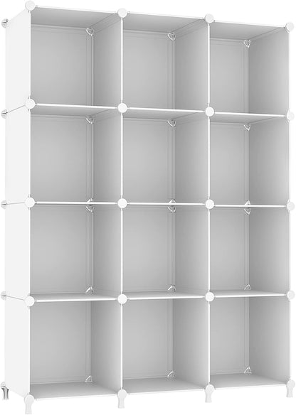 AWTATOS 12 Cube Storage Organizer, Closet Organizer Storage Shelves, White