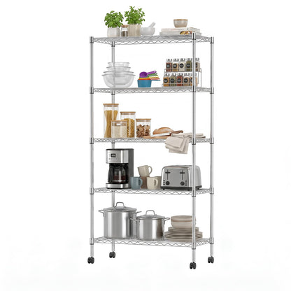 BestOffice | 4-Tier Wire Shelf | 36" x 14" x 54" | Black