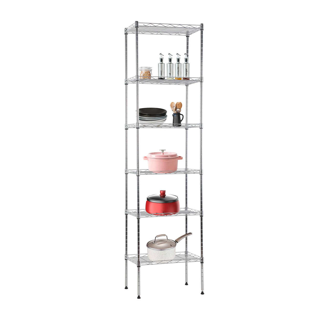 BestOffice | 4-Tier Wire Shelf | 36" x 14" x 54" | Black