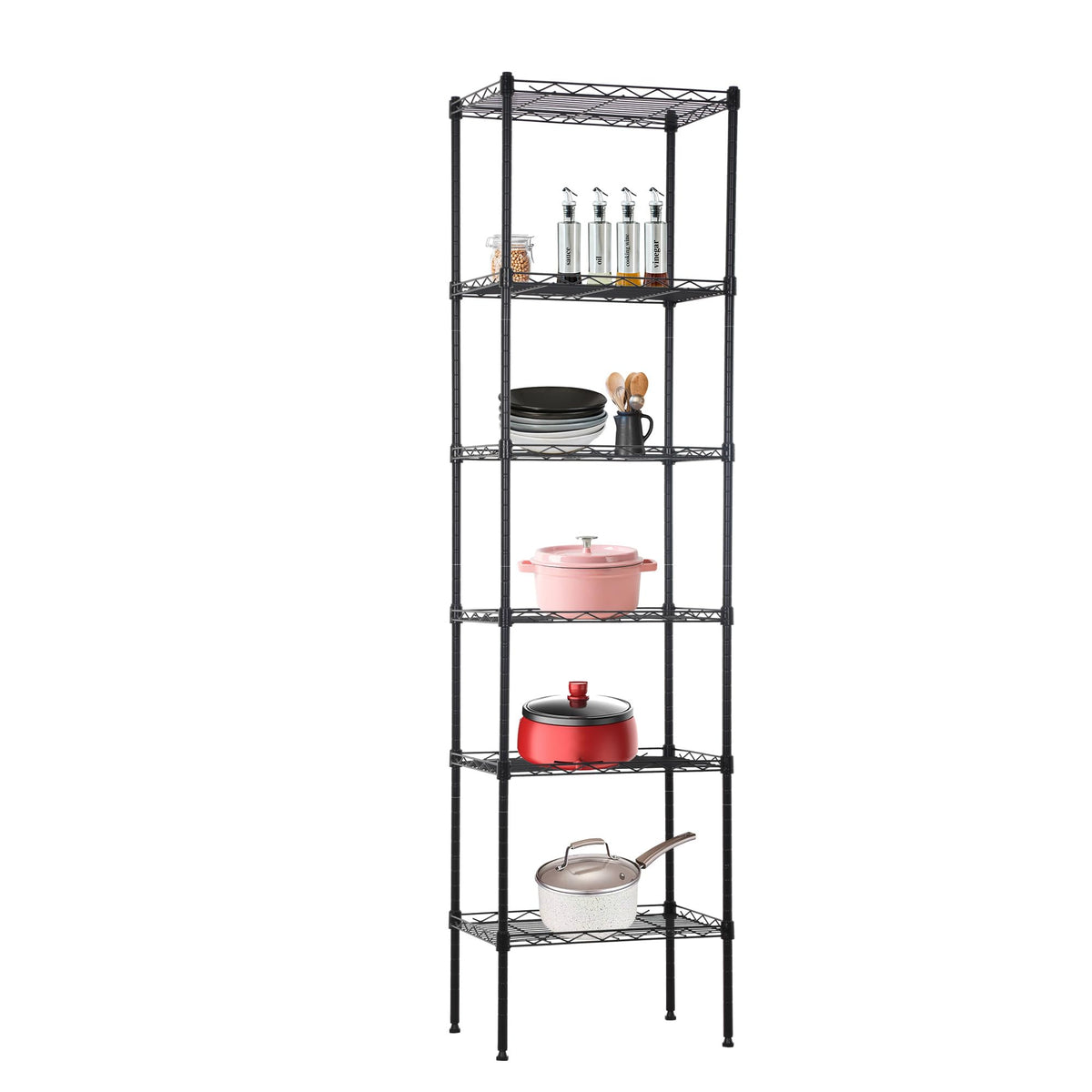 BestOffice | 4-Tier Wire Shelf | 36" x 14" x 54" | Black