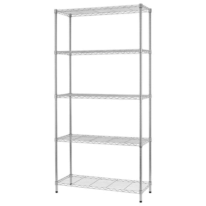 BestOffice | 6-Tier Wire Shelf with Wheels | 45" x 18" x 82" | Chrome