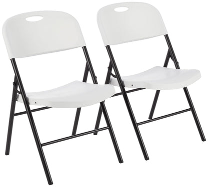 Amazon Basics Sturdy Foldable Portable Plastic Chair, 350-Pound Capacity, Supportive Seating for Events, Space-Saving, Black, 6-Pack