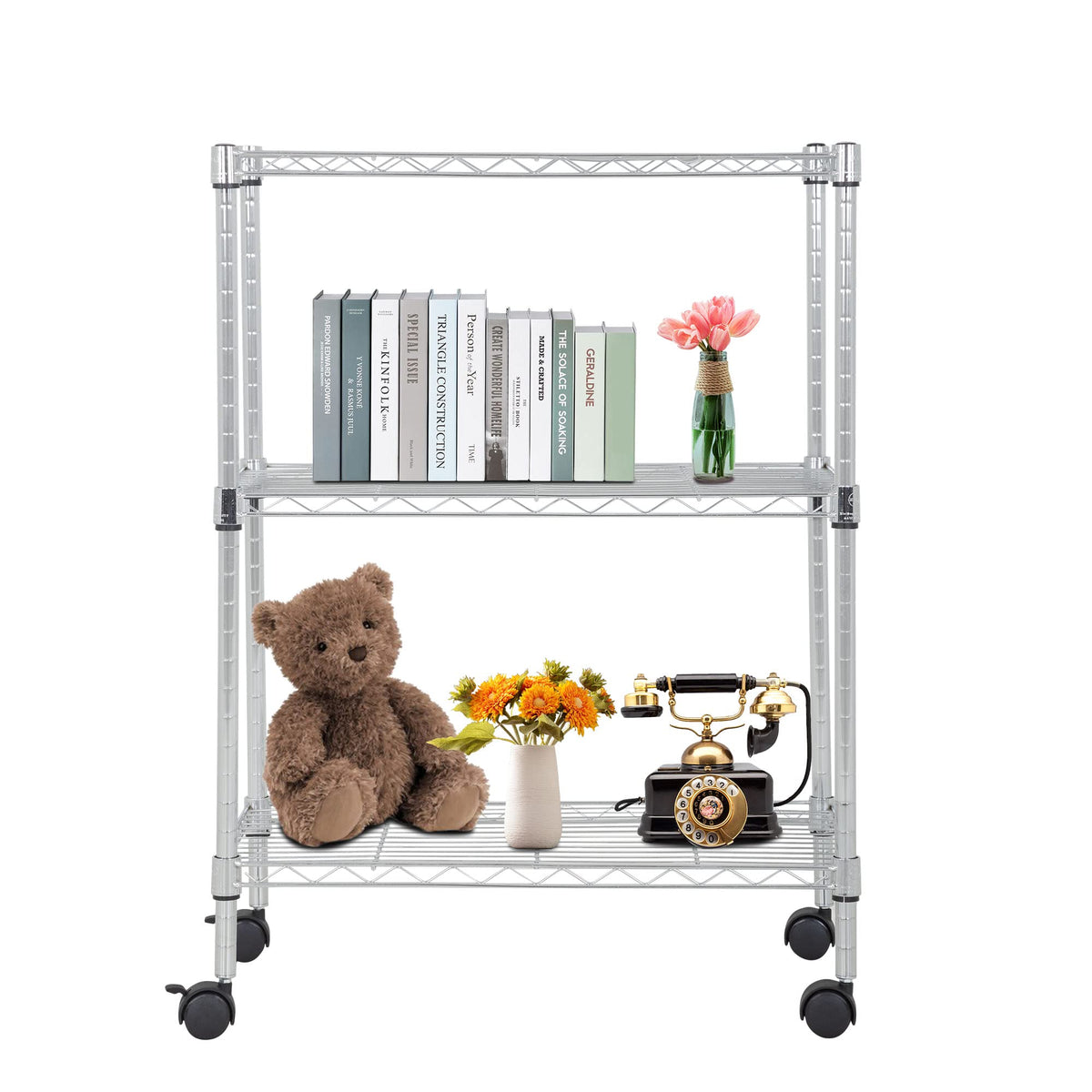 BestOffice | 4-Tier Wire Shelf | 36" x 14" x 54" | Black