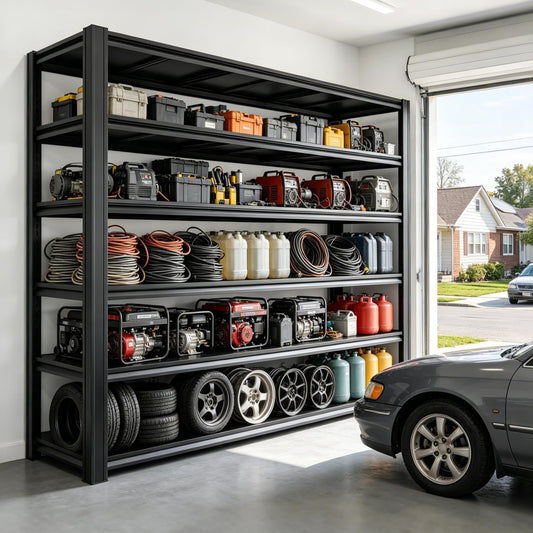 6-Tier Heavy Duty Garage Shelving Unit, 6000 Lbs Capacity Adjustable Metal Storage Shelves, 84" H x 55" W x 24" D, Utility Rack for Basement, Warehouse, and Workshop