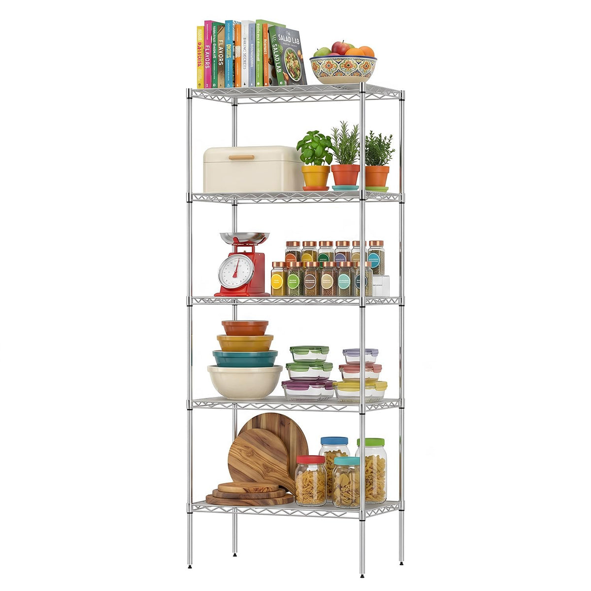 BestOffice | 4-Tier Wire Shelf | 36" x 14" x 54" | Black