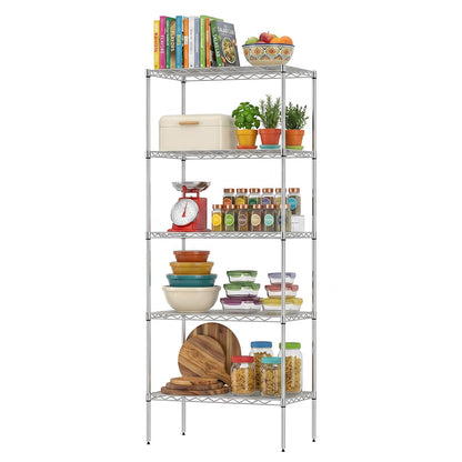 BestOffice | 4-Tier Wire Shelf | 36" x 14" x 54" | Black