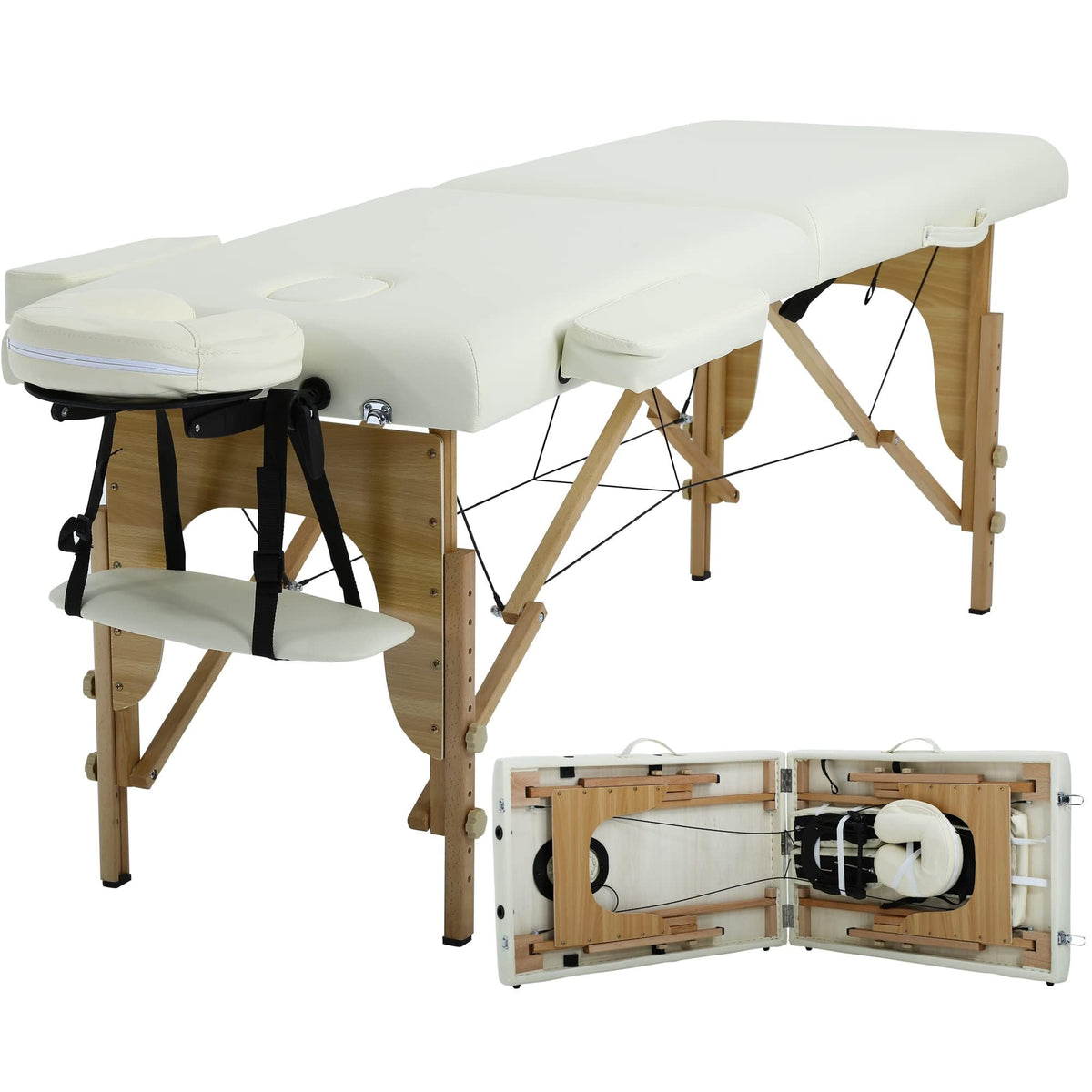 BestMassage Massage Bed Portable Folding Massage Table 24" Wide,Black