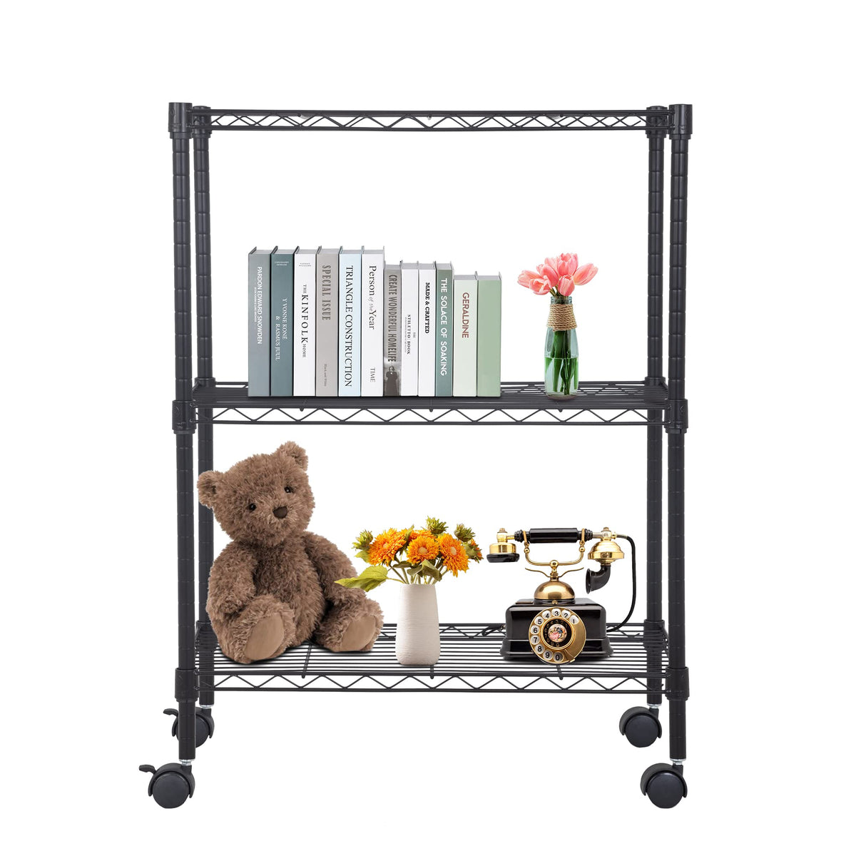 BestOffice | 4-Tier Wire Shelf | 36" x 14" x 54" | Black