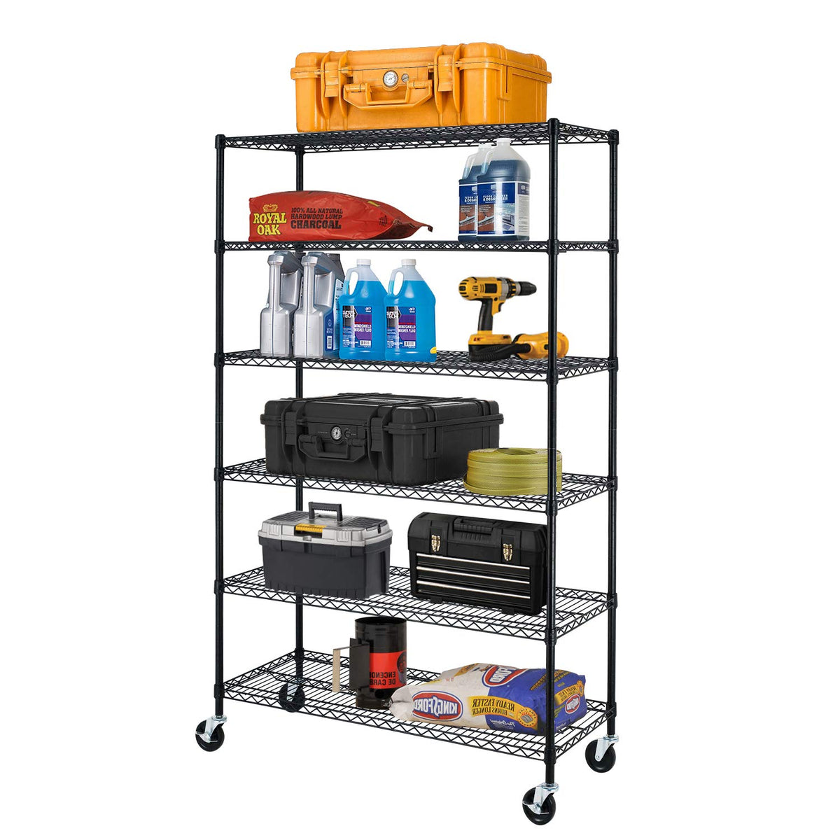 BestOffice | 4-Tier Wire Shelf | 36" x 14" x 54" | Black