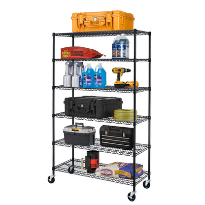 BestOffice | 4-Tier Wire Shelf | 36" x 14" x 54" | Black