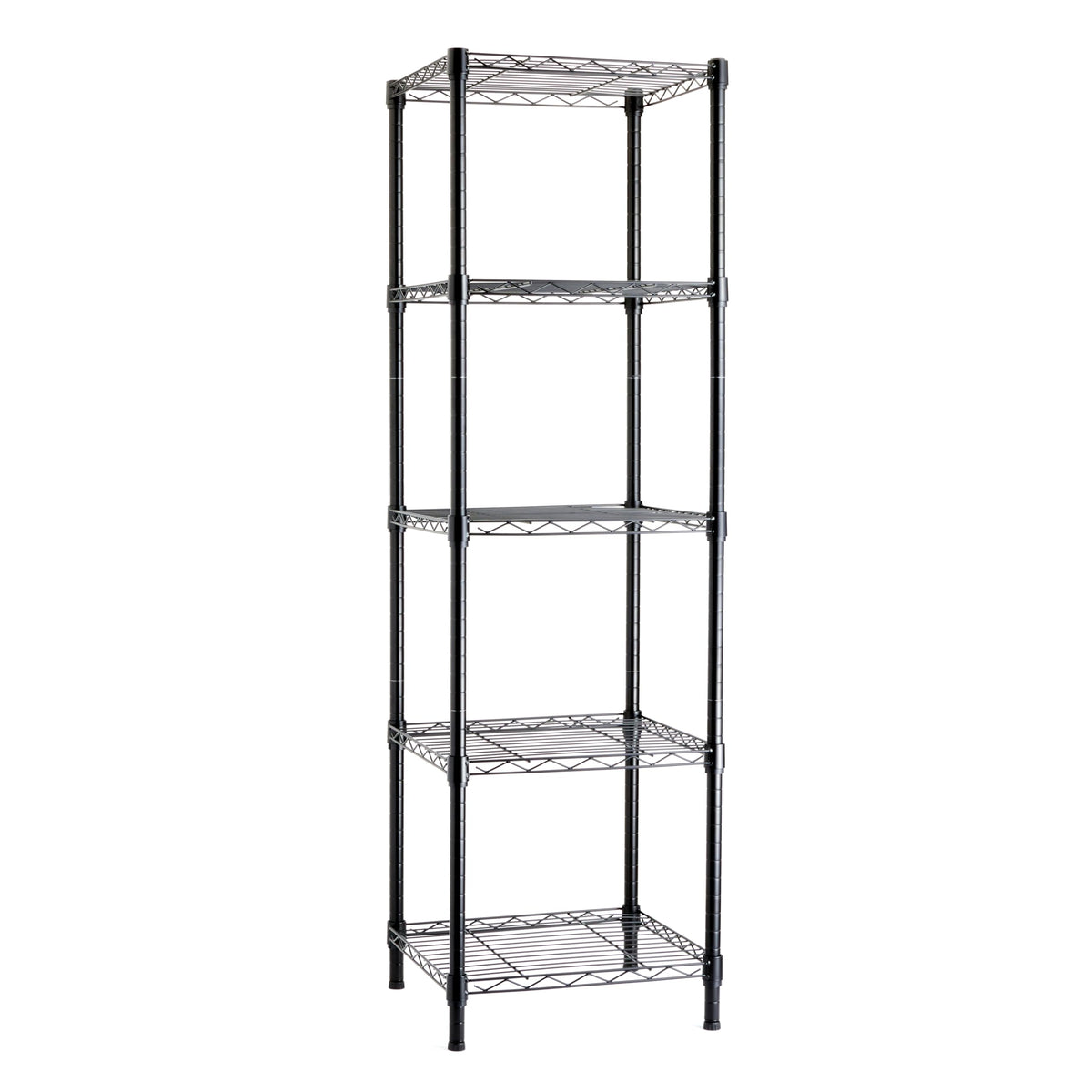 Amazon Basics 4-Shelf Adjustable Heavy Duty Storage Shelving Unit with Wheels, No-Tool Easy Assembly, Garage Shelving, Metal Wire Rack with Casters and Leveling Feet, 36" x 14" x 57.8", Chrome