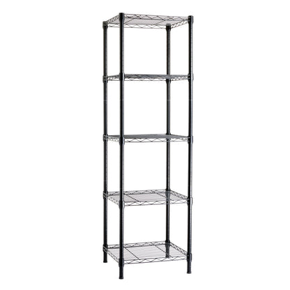 Amazon Basics 4-Shelf Adjustable Heavy Duty Storage Shelving Unit with Wheels, No-Tool Easy Assembly, Garage Shelving, Metal Wire Rack with Casters and Leveling Feet, 36" x 14" x 57.8", Chrome