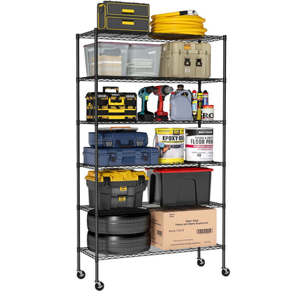BestOffice | 4-Tier Wire Shelf | 36" x 14" x 54" | Black
