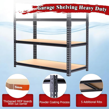 72" H Storage Shelves,Storage Shelves Heavy Duty,2400LBS Metal Shelving Units,Adjustable Garage Shelving Heavy Duty for Garage Storage,Warehouse,16"x35.5"x72