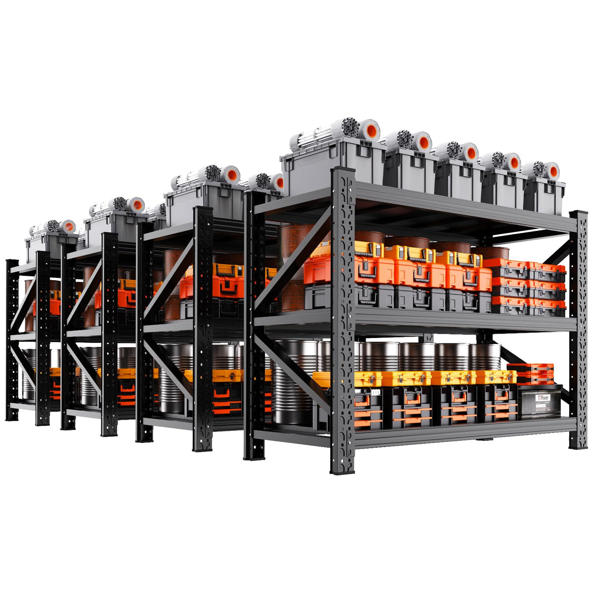 5000LBS Heavy Duty Storage Shelves, 4 Tier Garage Shelving Metal Shelving Unit,Adjustable Heavy Duty Shelving for Garage, Basement, Warehouse, Storage Room,