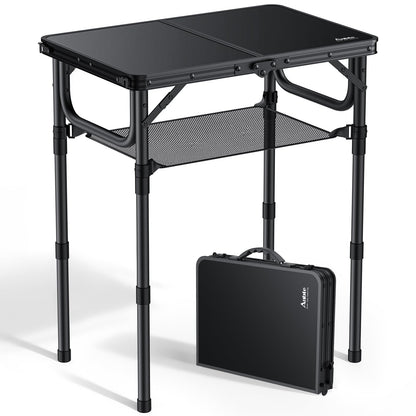 Anbte Folding Camping Table, 24"X 16" Adjustable Height Small Folding Table