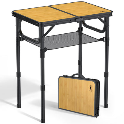 Anbte Folding Camping Table, 24"X 16" Adjustable Height Small Folding Table