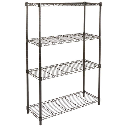 Amazon Basics 4-Shelf Adjustable Heavy Duty Storage Shelving Unit with Wheels, No-Tool Easy Assembly, Garage Shelving, Metal Wire Rack with Casters and Leveling Feet, 36" x 14" x 57.8", Chrome