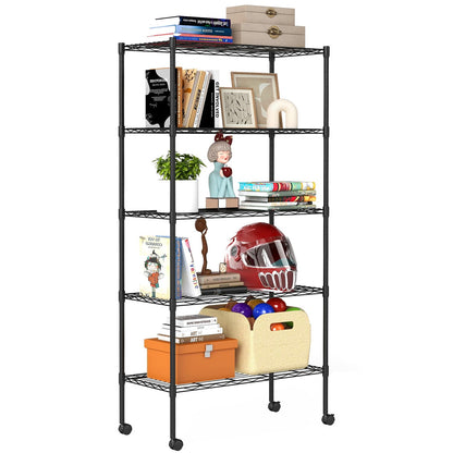 BestOffice | 6-Tier Wire Shelf with Wheels | 45" x 18" x 82" | Chrome