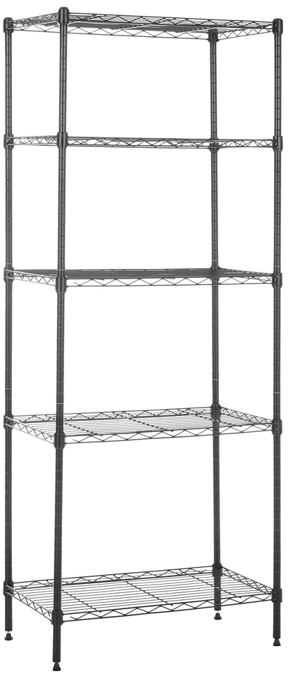 Amazon Basics 4-Shelf Adjustable Heavy Duty Storage Shelving Unit with Wheels, No-Tool Easy Assembly, Garage Shelving, Metal Wire Rack with Casters and Leveling Feet, 36" x 14" x 57.8", Chrome