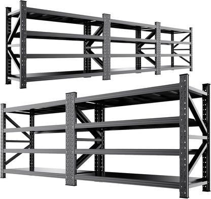 5000LBS Heavy Duty Storage Shelves, 4 Tier Garage Shelving Metal Shelving Unit,Adjustable Heavy Duty Shelving for Garage, Basement, Warehouse, Storage Room,